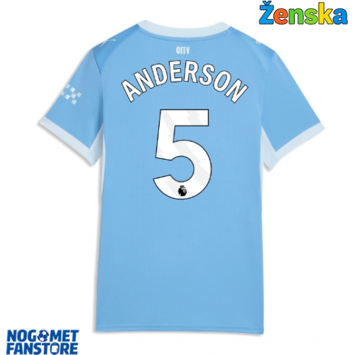 Manchester City Elliot Anderson #5 Domaci Dres za Ženska 2026-27 Kratak Rukav